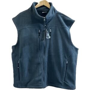 MOHEEN Men's 2XL Windproof UPF50+ Gray Fleece Vest Full Zip Lined 4-Pockets NWT